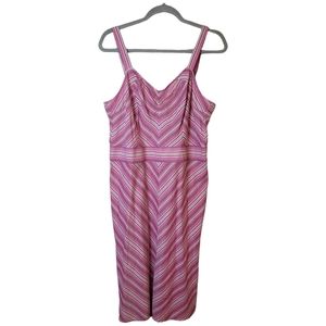 Tommy Hilfiger Pink Cotton Stripe Sleeveless Mini Dress